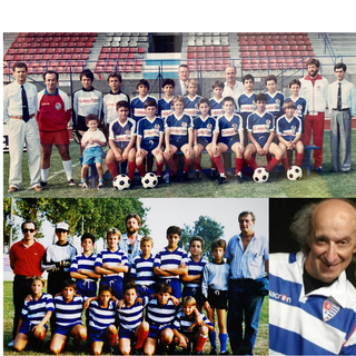 Bruno Arena nell'anno in cui allenò i ragazzi della Pro Patria: partecipò anche a una festa del Pro Patria club