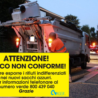 Raccolta puntuale, adesivo giallo per i sacchi “non conformi”