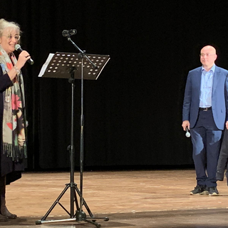Francesca Boragno e Aldo Cazzullo (foto del Comune di Busto)