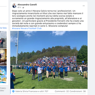 Il post del sindaco di Novara