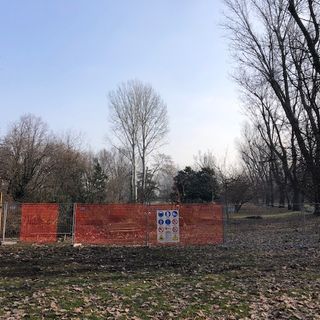Il cantiere al laghetto del Parco Castello di Legnano
