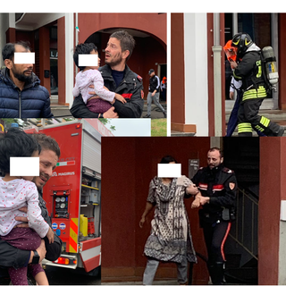 FOTO. Il rogo, la paura e quella bimba tra le braccia del carabiniere: «Grazie, siete degli eroi»