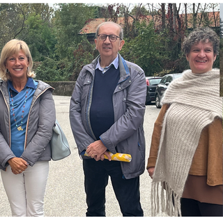 Da sinistra Comerio, Cerini, Caldiroli e Borroni. L'area acquisita, nell'altra foto Grassi e Cerini