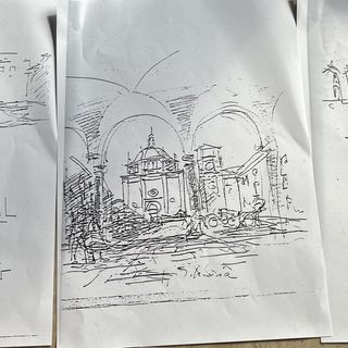Disegni di Richino Castiglioni sul centro di Busto