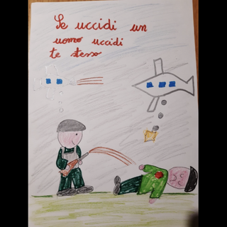 Con la matita contro la guerra: «Se uccidi un uomo, uccidi te stesso»