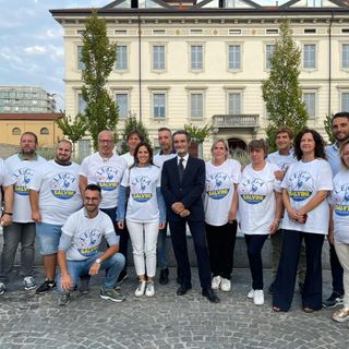 La Lega in piazza Vittorio Emanuele lo scorso venerdì con il presidente della Regione Fontana