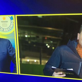Gerry Scotti e Umberto Pelizzari ieri sera su Canale 5