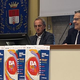 Giorgio Paglini pochi giorni fa durante la presentazione di BA Estate, accanto al sindaco Antonelli e alla vicesindaco Maffioli