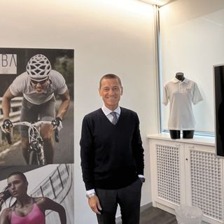 Brugnoli nella sua azienda, la Tiba Tricot di Castellanza