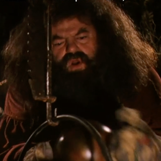 Una scena di Harry Potter e la Pietra filosofale con Hagrid