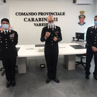 Da sinistra: il tenente colonnello Ninni, il comandante provinciale Piasentin e il maggiore Pirrera Da sinistra: il tenente colonnello Ninni, il comandante provinciale Piasentin e il maggiore Pirrera