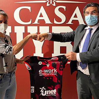 Lucia Bosetti con il &quot;pres&quot; Giuseppe Pirola