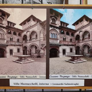Foto storica di villa Mazzucchelli &quot;rinfrescata&quot; dagli studenti di Promos