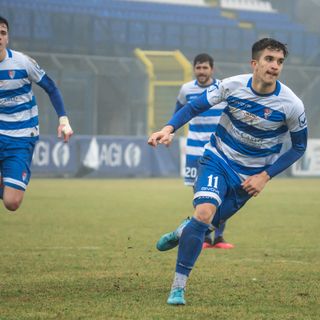 Pro Patria - Olbia, Kolaj regola i conti ed esulta (foto di Marco Giussani)