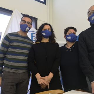 Al gazebo virtuale la vicesindaco Manuela Maffioli (seconda da sinistra) con Vincenzo Marra, Giuseppina Basalari e Domenico Donadio