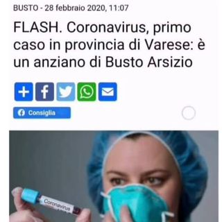 La notizie del primo caso di Coronavirus riportata dalla nostra testata: era il 28 febbraio 2020