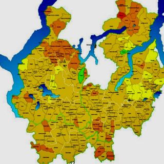 La mappa della copertura vaccinale sul territorio di Ats Insubria: più l'area è chiara, più alto è il numero di dosi somministrate. In verde le zone che hanno superato il 50%