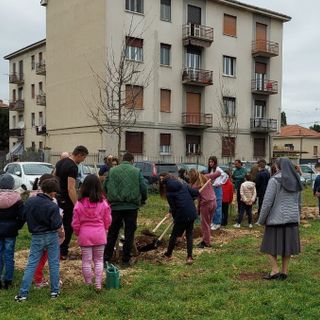 Gli alunni della Maria Ausiliatrice piantano sedici nuovi alberi al parco dei Platani