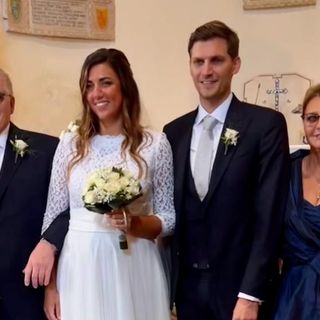 Federica e il suo Leonardo, con i genitori di lui Claudio e Nicoletta
