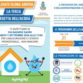 In centro a Olgiate arriva una casetta dell’acqua