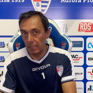 L'allenatore tigrotto Luca Prina in sala stampa