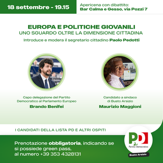 L’europarlamentare Brando Benifei a Busto per sostenere Maggioni