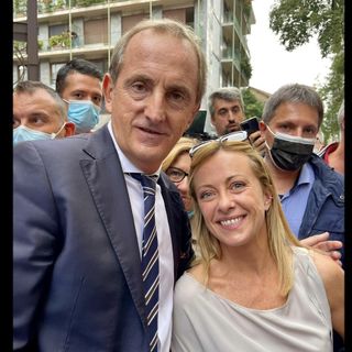 Giorgia Meloni con Emanuele Antonelli