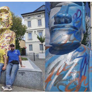 VIDEO. Svettano a Busto i quattro Moai degli Urbansolid