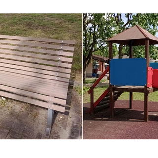 Restyling per panchine e scivolo al Campone di Borsano: «Fiducioso che verranno usati con cura»