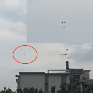 Il mezzo nel cielo di Busto (con il cerchio rosso e ingrandito)