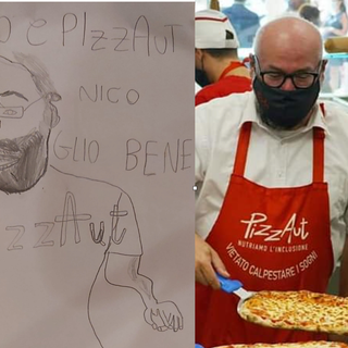 PizzaAut, il disegno di un bimbo che cancella gli idioti dello «gne gne»
