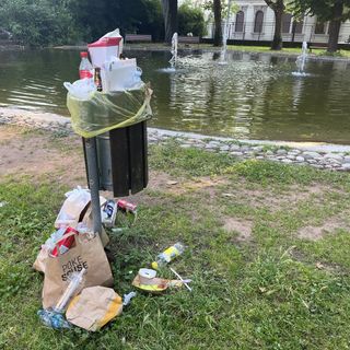 FOTO. Anche i rifiuti fanno festa nel parco