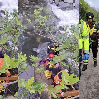 Il salvataggio dei vigili del fuoco