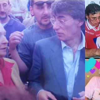 Silvana con Umberto Bossi e poi da sola, con il suo sorriso pieno di entusiasmo - foto per cortesia della famiglia