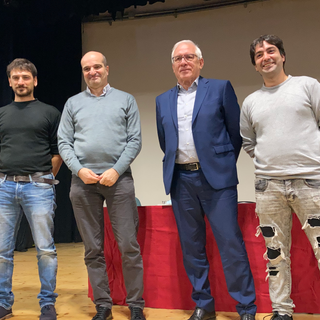 Da sinistra Bianchi, don Corvi, Fantinati e Grima
