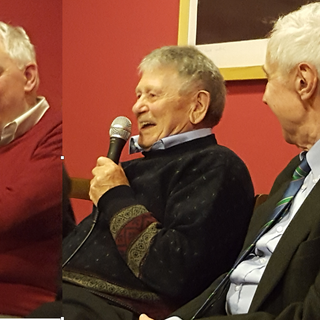 Ottavio Tognola, Pippo Taglioretti e Gipo Calloni a una mitica serata dell'associazione &quot;In tra da nögn&quot;