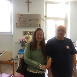 Sara Ugazio e Nicola Ruggiero nella sede Unitalsi di Busto