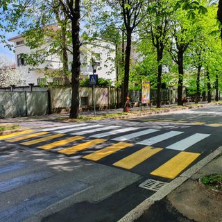 Il nuovo attraversamento pedonale in viale Virgilio