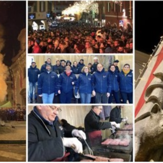 Arde il fuoco della passione e della tradizione per &quot;Sant’Antoni del porscell&quot; grazie ai Monelli della Motta. Sotto in gallery nemmeno il Covid ferma il falò: nel vuoto e nel silenzio assoluto la statua del santo viene portata per le vie della città fino alla Basilica di San Vittore