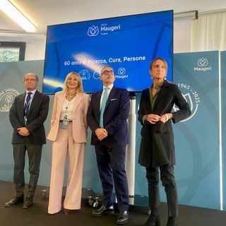 Da sinistra, il professor Antonio Spanevello, Laura Dalla Vecchia, Luca Damiani, Chiara Maugeri