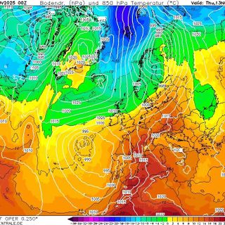 La mappa prevista per oggi mostra colori caldi inequivocabili La mappa prevista per oggi mostra colori caldi inequivocabili