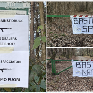 I cartelli comparsi nei boschi dello spaccio a Morazzone