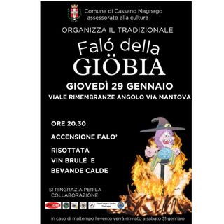 Cassano Magnago si prepara per la Giöbia: falò della tradizione giovedì 29 gennaio in viale Rimembranze