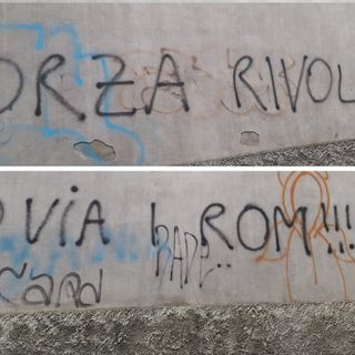 Scritte a Busto sul caso di Lonate: «Via i Rom, forza Rivolta»