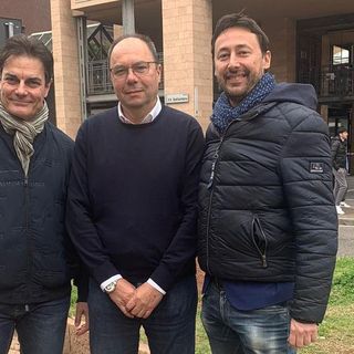 Mauro Binnella tra Giuseppe Taldone e Simone Longhini