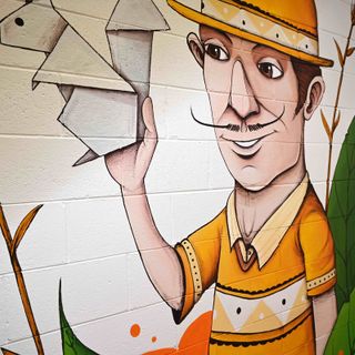 Il murales realizzato all'interno dell'azienda Scoiattolo