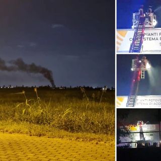 Le immagini dell'incendio di stanotte a Cesate (foto da IlSaronno.it)