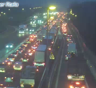 La situazione vista dalle telecamere di Autostrade per l'Italia