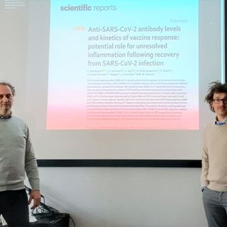 Due fotografie dei professori Insubria Francesco Gianfagna e Giovanni Veronesi