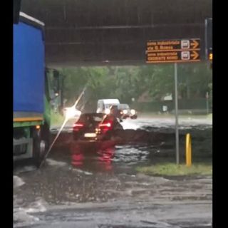 Sottopassi allagati a Gallarate (foto da NaturalMeteo)